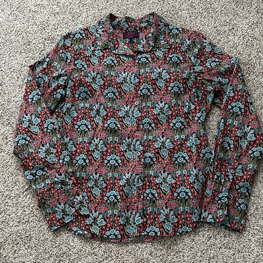 NWOT J. Crew Liberty print button down shirt -sz10